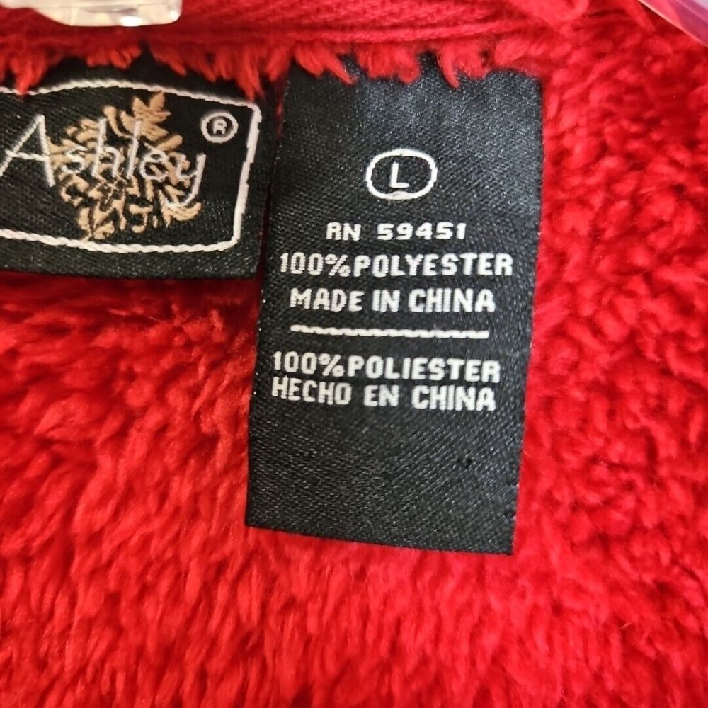 jane ashley vest Red Lg fleece full zip - Picture 4 of 10